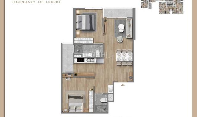 Căn hộ 2PN chung cư cao cấp The Lines, CĐT hoàn thiện nội thất, sàn gỗ cao cấp, cửa khoá vân tay