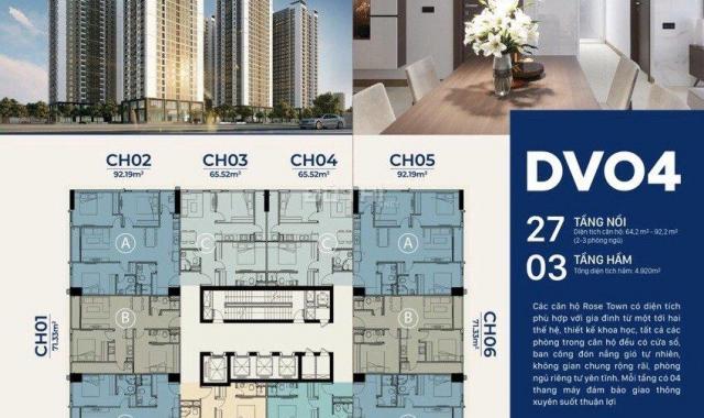 Chính chủ bán căn hộ 70m2, 2pn chỉ hơn 2 tỷ tí chung cư Rose Town Hoàng Mai