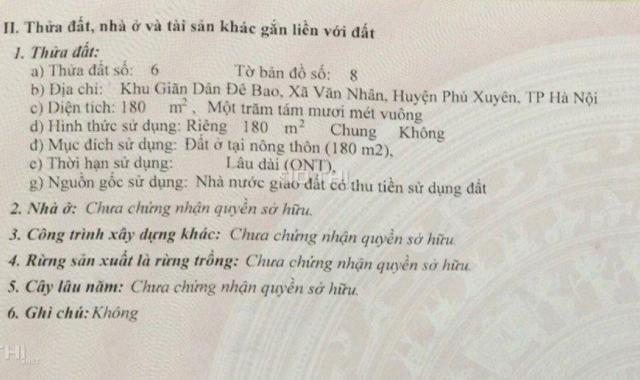 Chính chủ cần bán gấp đất sổ đỏ làng nghề Văn Nhân, Phú Xuyên, Hà Nội