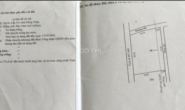 Chính chủ cần bán 6.800m2 đất mt đường ĐT 849 - Tân Mỹ - Lấp Vò - Đồng Tháp