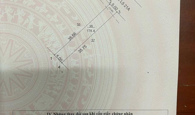 Bán lô đất mặt đường QL21, full đất ở, MT 5m, đã trừ hành lang giao thông 28m Phú Cát