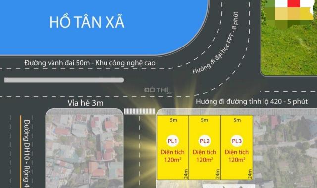 Bán đất mặt hồ Tân Xã lô góc duy nhất mặt đường vành đai công nghệ cao Hòa Lạc giá tốt. 0962830896