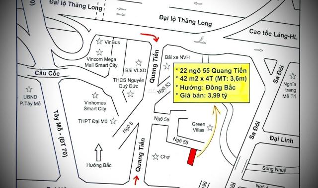 Bán nhà 42m2 x 4T - Số 22 ngõ 55 Quang Tiến, Hà Nội (chủ nhà 0904365883 rao bán không qua môi giới)