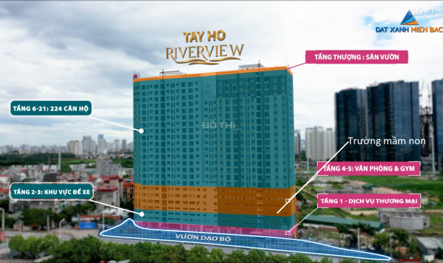Chính CĐT bán căn 2PN diện tích 72.92m2 đẹp nhất dự án Tây Hồ River View view bao trọn sông Hồng