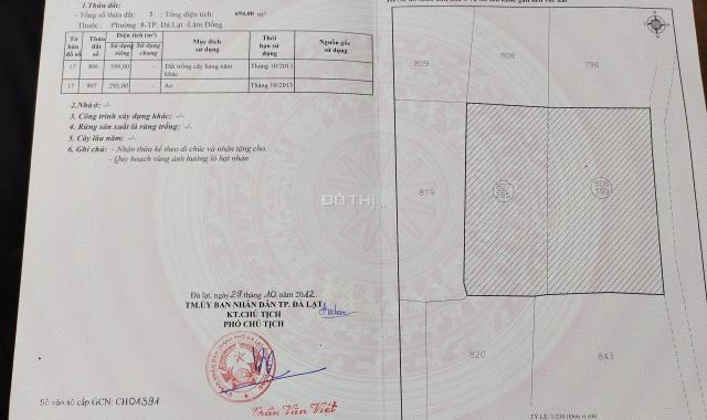 Chính chủ bán đất nông nghiệp khu dân cư phường 8 Đà Lạt