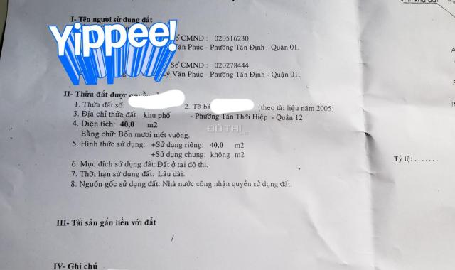 Nhà 1/ Tân Thới Hiệp 7 quận 12, 5.9mx11m, hẻm 5m thông, giá: 3,750 tỷ