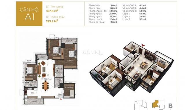 Bán căn 2PN B6 - 113m2 tại Sunshine Center Phạm Hùng, HTLS 0%, CK 6% + 200tr, nhận nhà ở ngay