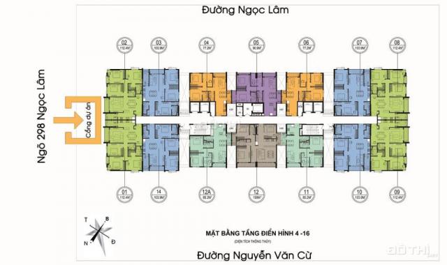 Bán gấp căn CC 3PN, DT: 114m2, giá 3,3 tỷ - phố cổ Ngọc Lâm Long Biên