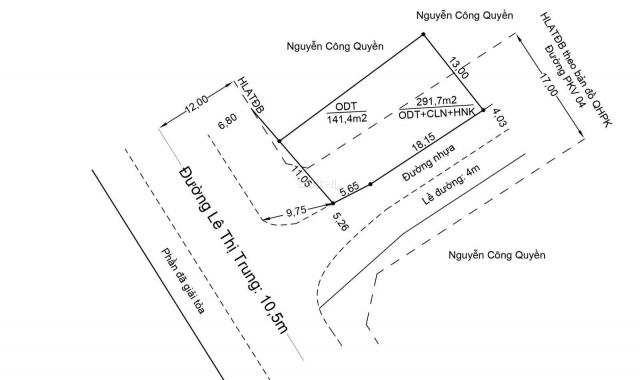 Bán lô góc mặt tiền đường Lê Thị Trung đối diện trường THPT Lý Thái Tổ