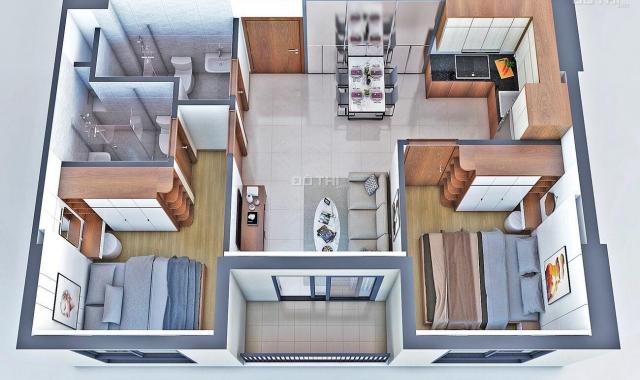 Bán căn hộ Bcons Bee, Dĩ An, Bình Dương diện tích 55m2 giá 32 triệu/m2, giao nhà 2022