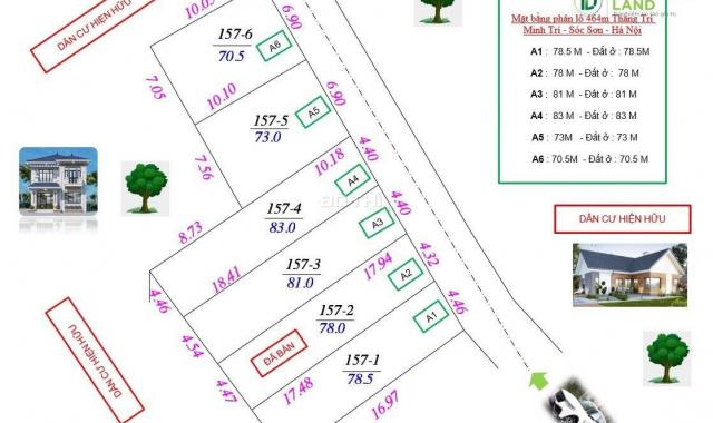 Bán đất tại đường 35, Xã Minh Trí, Sóc Sơn, Hà Nội diện tích 80m2 giá 8 triệu/m2