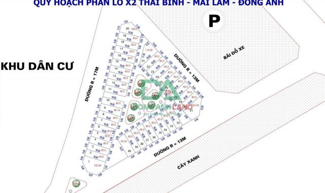 Bán đất đấu giá X2 Thái Bình Mai Lâm Đông Anh đường 10m