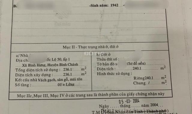 Bán nhà Quốc Lộ 50, Bình Chánh gần áo cưới Kim Hoàng 680tr SHC khu DCHH không quy hoạch