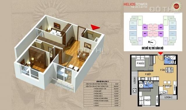 Chung cư Helios Tower Minh Khai, 69m2 chỉ 2,6 tỷ