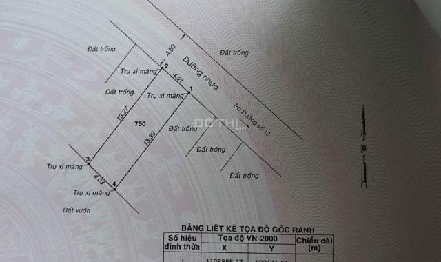 Bán đất đường Số 12 Trường Thọ - Thủ Đức (54m2= 4x13,3 giá 4,3 tỷ)