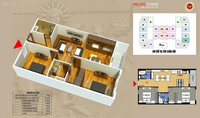 Bán căn hộ chung cư tại dự án Helios Tower 75 Tam Trinh, Hoàng Mai, Hà Nội diện tích 70m2