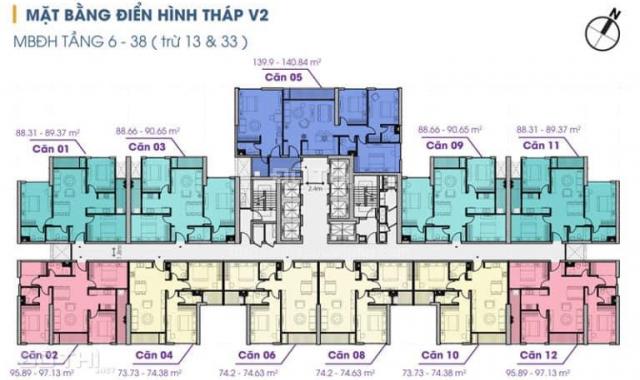 Bán căn hộ 75m2 tầng 28 giá chỉ 2.85 tỷ - Chung cư cao cấp The Terra An Hưng - Dương Nội - Hà Đông