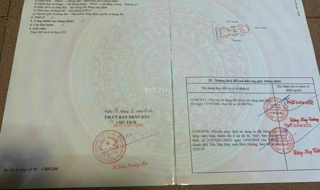 Bán đất tại hẻm 288 đường Huỳnh Văn Lũy, Phường Phú Lợi, Thủ Dầu Một, Bình Dương 100m2 giá 2.63 tỷ