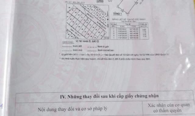 Chính chủ cần bán gấp nhà hẻm thông 4m, Lạc Long Quân, Q11, giá 3,4 tỷ