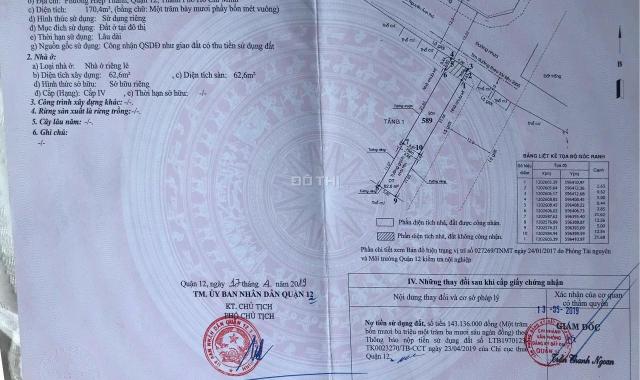 Lô đất tặng nhà cấp 4 phường Hiệp Thành quận 12 TP Hồ Chí Minh