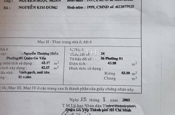 Nhà 42m2 Nguyễn Thượng Hiền, Phường 1, Gò Vấp trả trước 2 tỷ 5