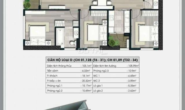 Bán CHCC Ecolife Capital 58 Tố Hữu 103m2, 3PN, full nội thất, 4.15 tỷ