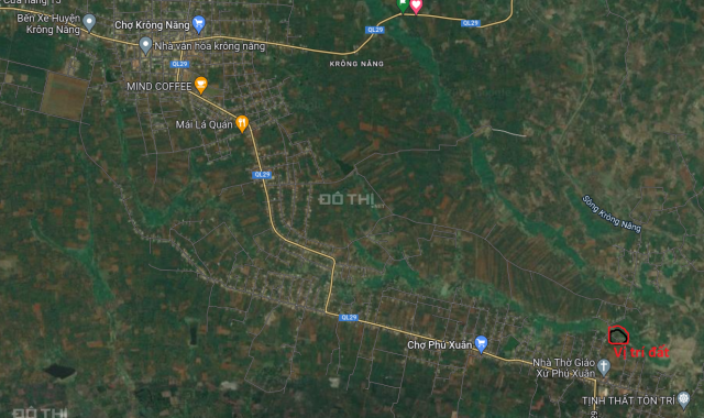 Bán đất thổ cư, bìa riêng, cách thị trấn 4 km. Diện tích 3.500m2, xã Phú Xuân, Krong Năng