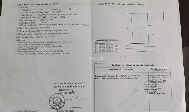 Bán đất tại đường Võ Chí Công, Phường Phú Hữu, Quận 9, Hồ Chí Minh diện tích 645m2 giá 24,5 tỷ