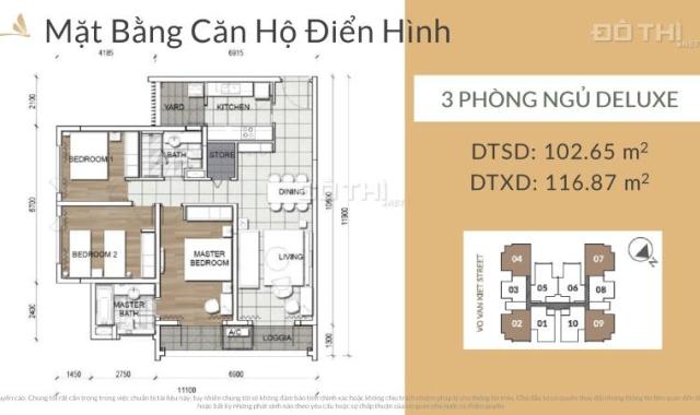 Bán căn hộ Zenity, đường Võ Văn Kiệt, P. Cầu Kho, 2PN, 2WC, 77m2 giá 11 tỷ 100