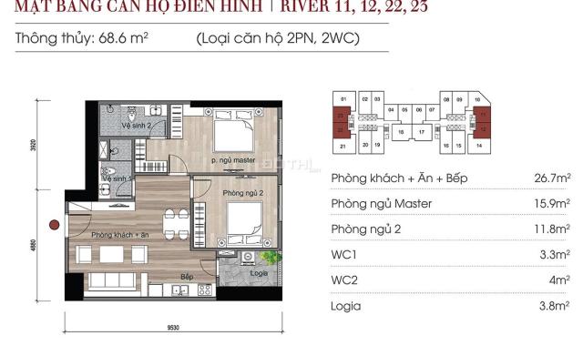 Bán căn hộ chung cư tại dự án Eurowindow River Park, Đông Anh, Hà Nội diện tích 68m2 giá 2 tỷ