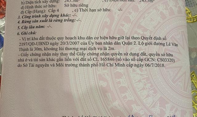 Bán nhà mặt tiền chợ cây xoài đường lê văn thịnh (Q.2) 395m2 tel. 0918 481 296