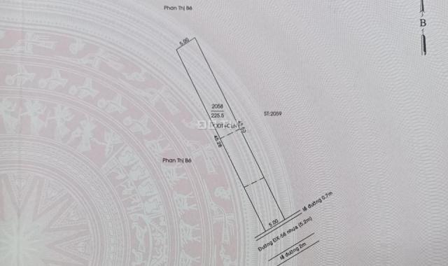 Bán đất tại đường DX 056, Phường Phú Mỹ, Thủ Dầu Một, Bình Dương diện tích 225m2 giá 3.5 tỷ
