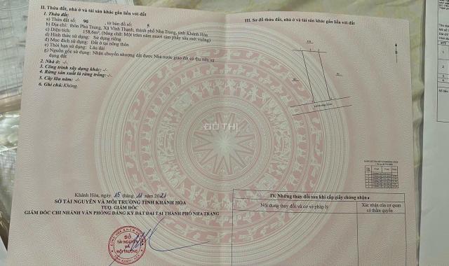 Bán đất thôn Phú Trung - Xã Vĩnh Thạnh - Nha Trang
