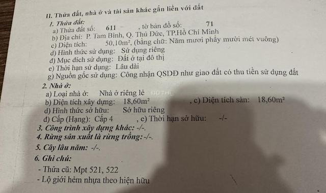 Bán đất tại Đường 7, Phường Tam Bình, Thủ Đức, Hồ Chí Minh diện tích 51m2 giá 4.1 Tỷ