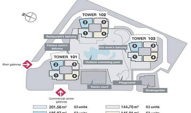 Cho thuê căn hộ tầng cao tháp 103, diện tích 144m2 Xi Riverview Place