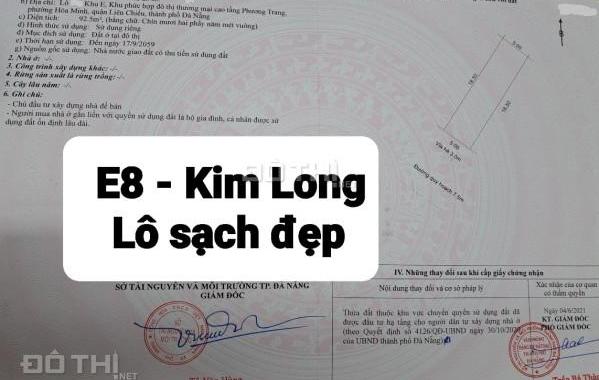 Bán đất khu E8 Kim Long DTĐ: 92.5m2 (ngang 5m), giá: 3,75 tỷ