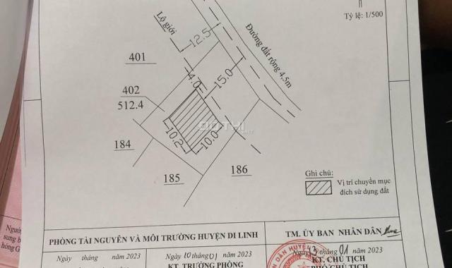 Bán đất tại đường 28, Xã Tân Châu, Di Linh, Lâm Đồng diện tích 512m2 giá 1.2 tỷ