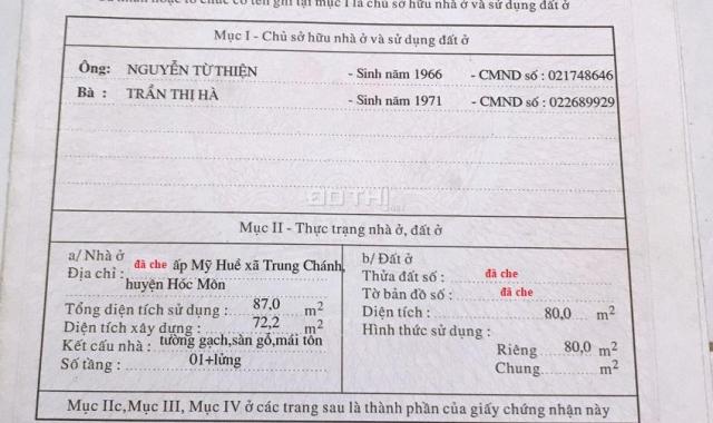 Nhà 1/ 50m đường Tô Ký, đường 7m, gần ngã ba Bầu