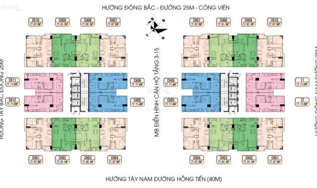 Bán căn hộ góc 87m2 3PN2WC tại HC Golden Hồng Tiến