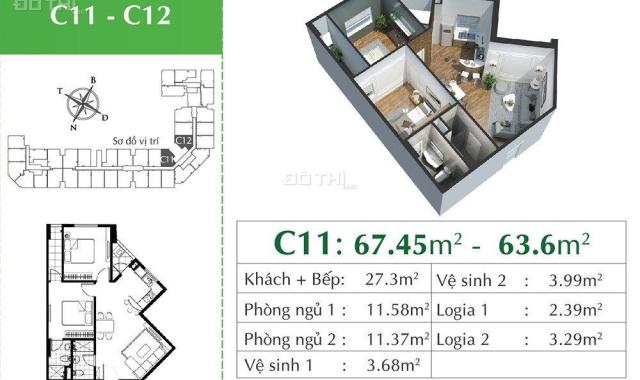 Bán lỗ căn hộ 2PN KĐT Việt Hưng đã có sổ, 63m2 giá 2,1 tỷ (Nội thất hoàn thiện)