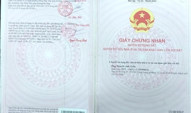 Chính chủ cần bán đất phường Thạnh Phước, Tân Uyên, Bình Dương, giá đầu tư