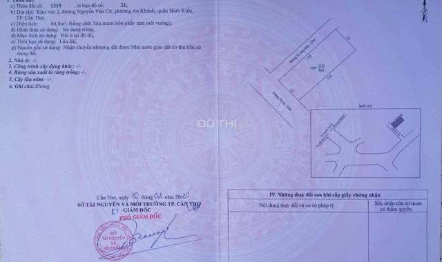Bán đất tại phường An Khánh, Ninh Kiều, Cần Thơ diện tích 65m2 giá 2.5 tỷ