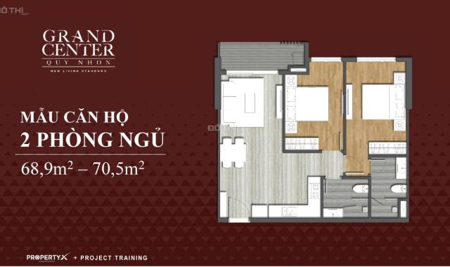 Duy nhất căn 2PN, 2WC dự án Grand Center Quy Nhơn - Bán lỗ, tầng cao, view biển