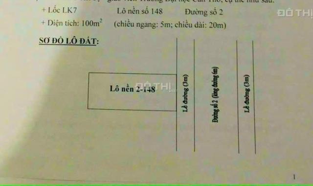 Bán nền đường số 2 khu cán bộ giảng viên đại học Cần Thơ, P. An Khánh, Q. Ninh Kiều, TPCT