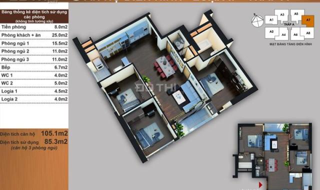 Giá rẻ nhất - Chính chủ bán căn hộ 105m2 tại chung cư Sun Square 3 ngủ 2VS tầng đẹp, view thoáng