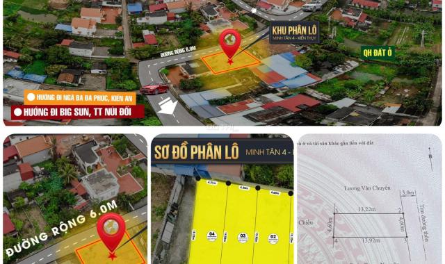 4 lô mặt đường trục chính Minh Tân, Kiến Thụy. Đường nhựa 10.5m giá cực êm