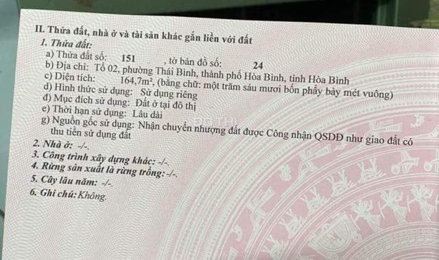 Bán nhà tổ 2. Phường thái bình. Tp hòa bình.