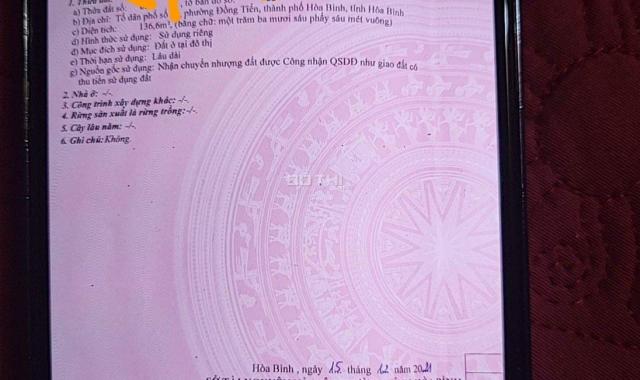 Chính chủ cần bán nhà 3 tầng Mái Thái, ngõ 37,  đường Trần Quốc Toản, phường Đồng Tiến, Tp Hòa Bình