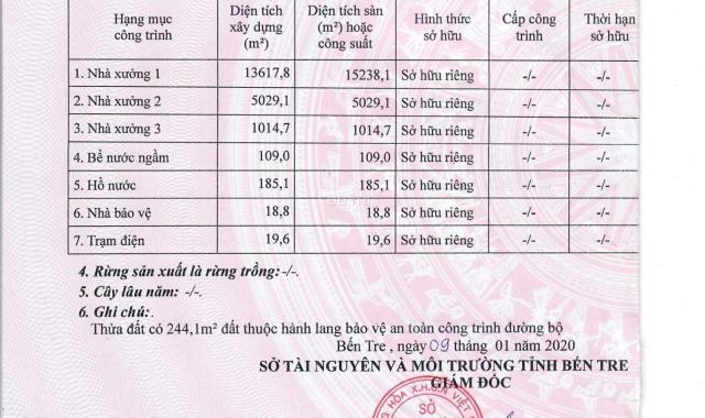 Nhà Xưởng mặt tiền 33.000 m2 xe container, nằm trong KCN Bến Tre