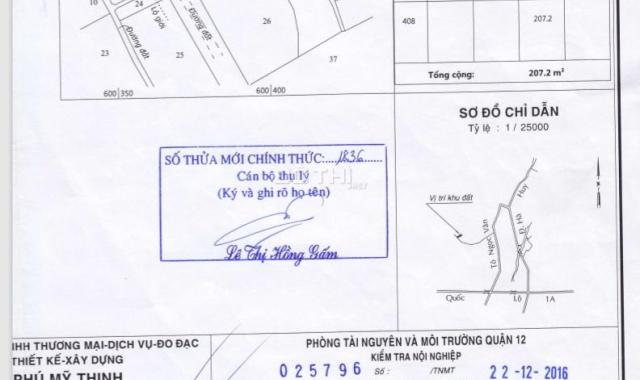 CẦN BÁN NHANH LÔ ĐẤT 2 MẶT TIỀN TRƯỚC SAU TẠI PHƯỜNG THẠNH XUÂN, QUẬN 12, TP. HỒ CHÍ MINH.